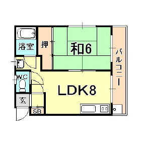 西宮市屋敷町のマンションの間取り