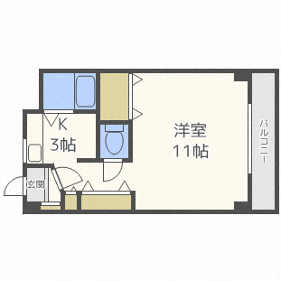 札幌市中央区南十四条西のマンションの間取り