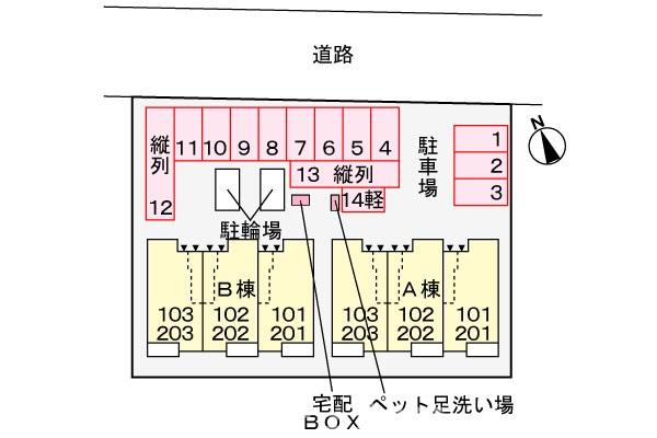 【田原市田原町のアパートの駐車場】