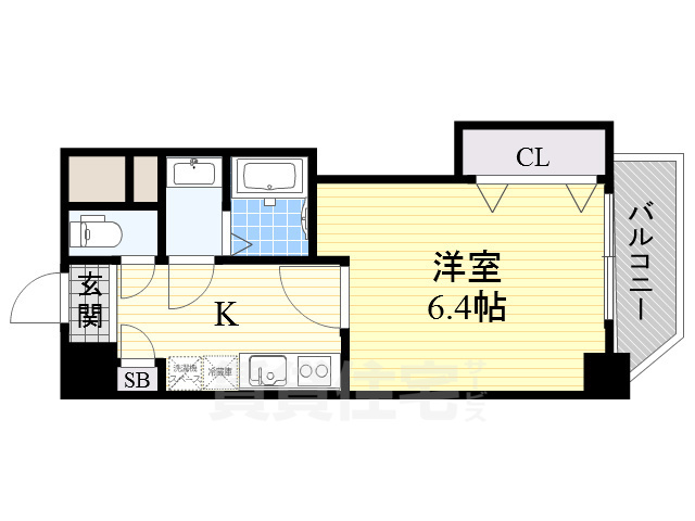 大阪市住之江区中加賀屋のマンションの間取り