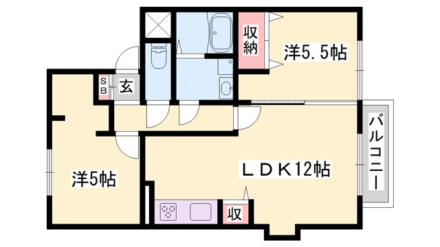 ラメール高砂の間取り