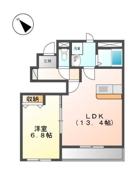 富士市大淵のアパートの間取り