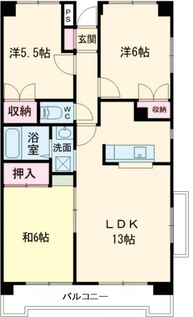 日立市千石町のマンションの間取り