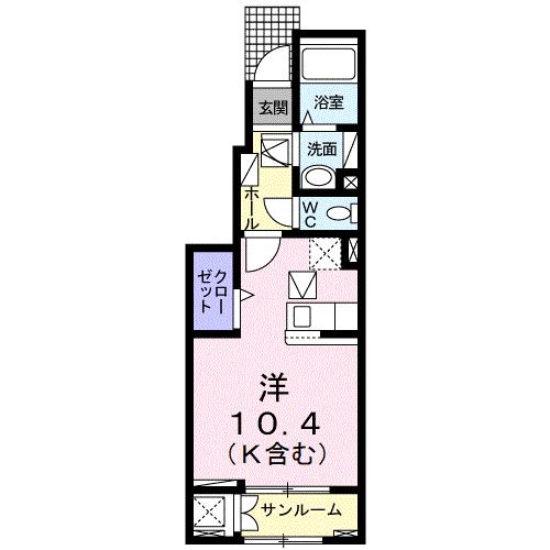 四日市市三ツ谷東町のアパートの間取り