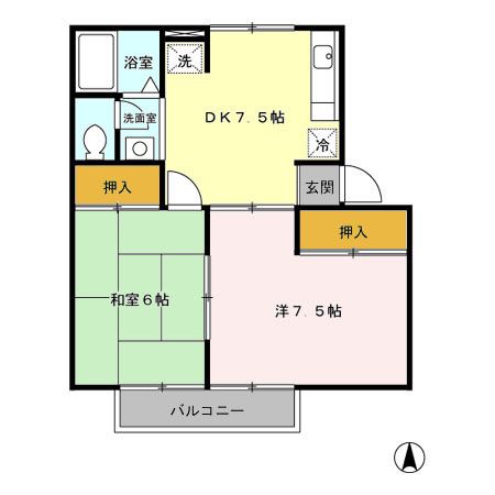 前橋市小相木町のアパートの間取り