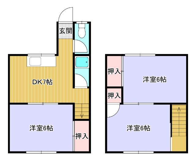 【ハイツ岡入の間取り】