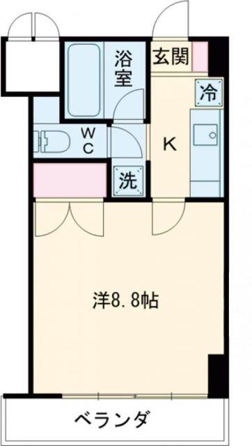 ワンルームハラマキIIの間取り