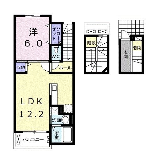 群馬県高崎市石原町（アパート）の賃貸物件の間取り