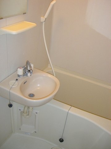 バス・シャワールーム　洗面台付きお風呂になっています