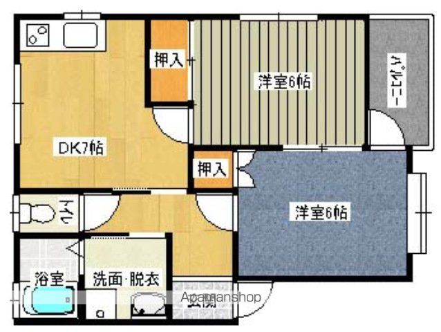 ＪＲ福塩線 横尾駅 徒歩23分 2階建 築29年の間取り写真