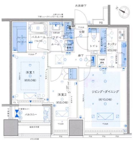 プレミストタワー白金高輪の間取り写真