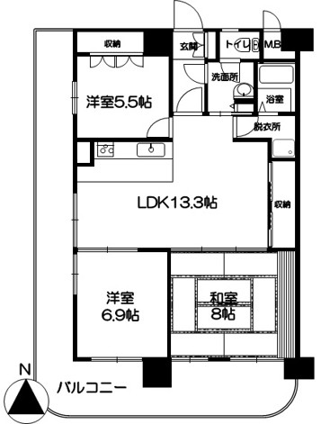 朝日プラザ国分町の間取り写真
