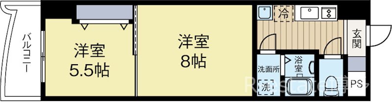 西鉄天神大牟田線 薬院駅 徒歩10分 15階建 築21年の間取り写真