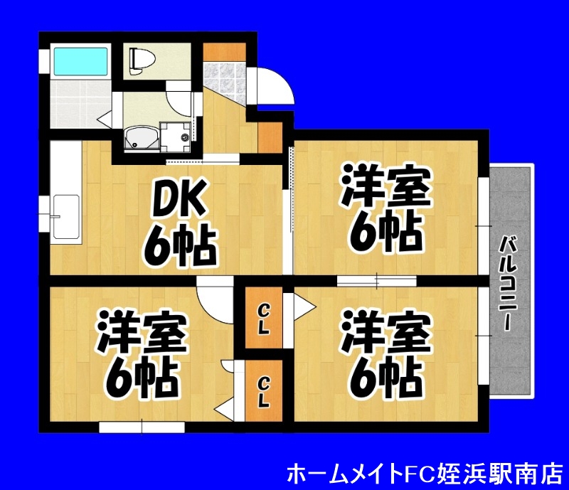 ＪＲ筑肥線 波多江駅 徒歩4分 2階建 築31年の間取り写真
