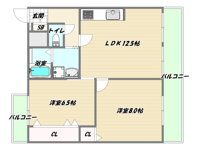 地下鉄御堂筋線 新大阪駅 徒歩10分 12階建 築44年の間取り写真