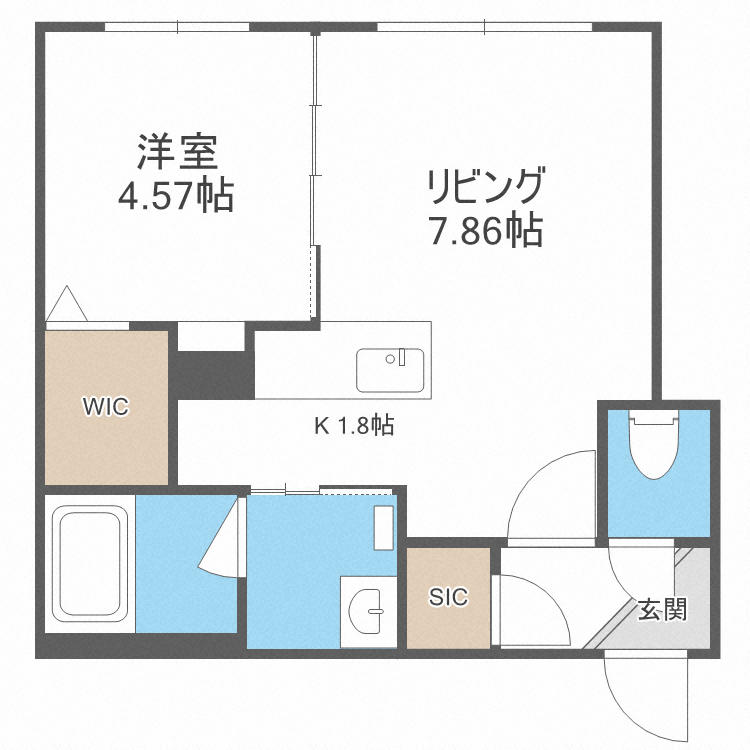 札幌市豊平区月寒東五条のマンションの間取り