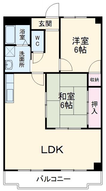 豊橋市中郷町のマンションの間取り