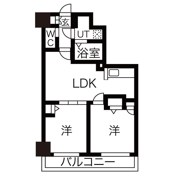 余市郡余市町黒川町のマンションの間取り