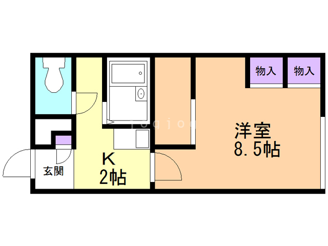 レオパレステツ弐番館の間取り