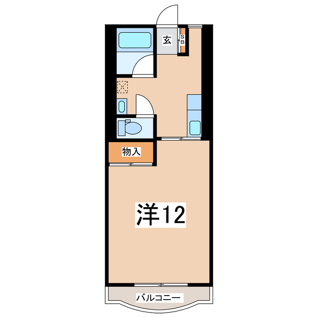 郡山市香久池のアパートの間取り