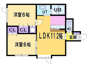 【2条マンションの間取り】