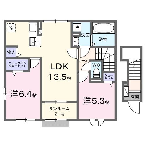 越前市押田のアパートの間取り