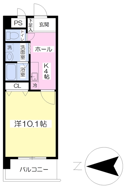 松山市姫原のマンションの間取り