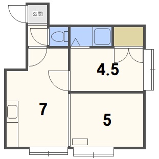 北海道札幌市厚別区厚別中央一条３（アパート）の賃貸物件の間取り