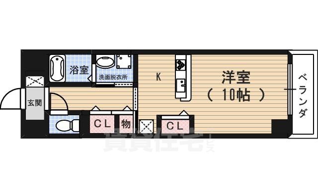 京都市下京区七条御所ノ内南町のマンションの間取り