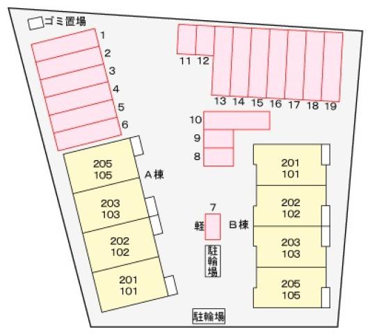 【パークサイド前山 Aの駐車場】