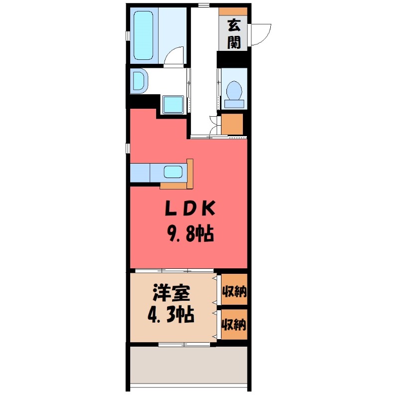 下野市祇園のアパートの間取り