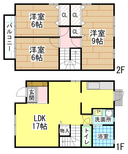 北九州市若松区高須南のアパートの間取り