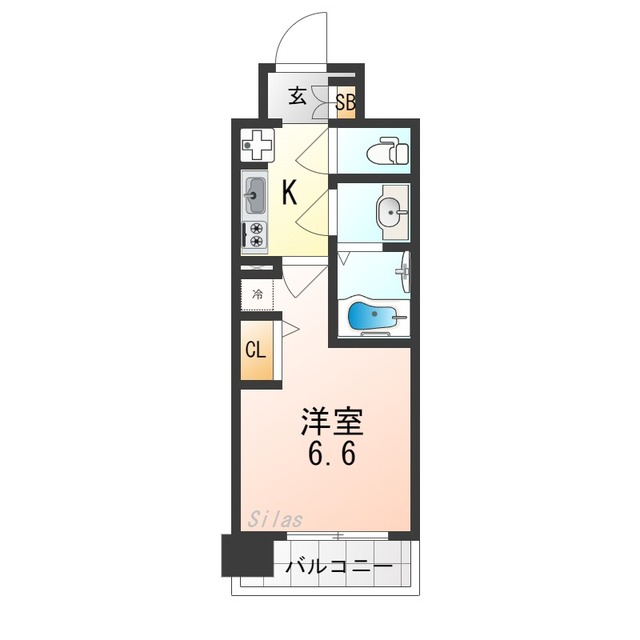 京都市南区東九条西岩本町のマンションの間取り