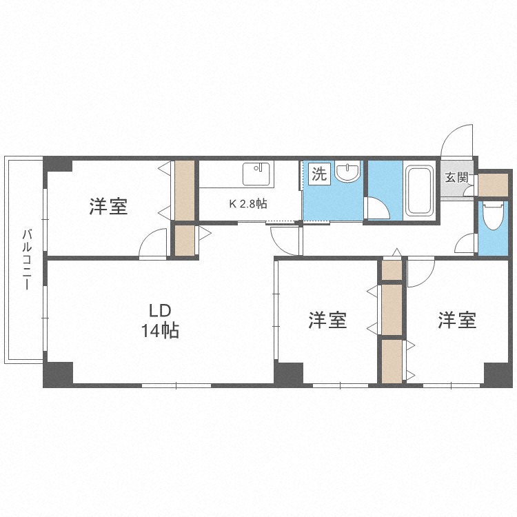 【コンフォリア北三条の間取り】