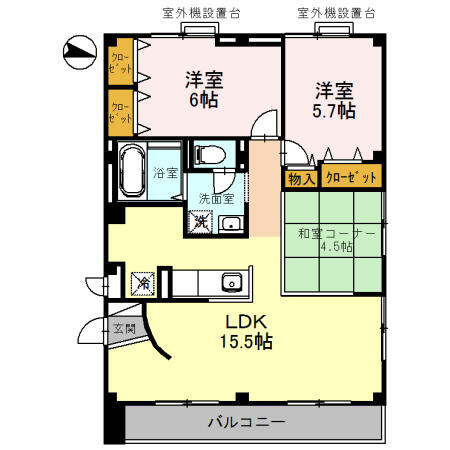 パークハイム弐番館Ａの間取り