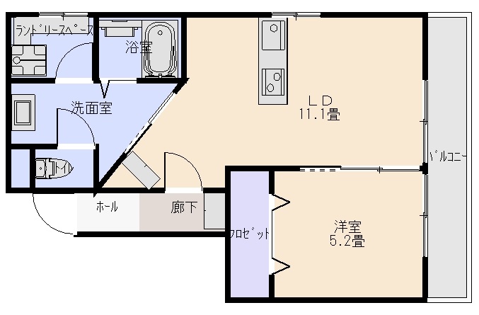 名古屋市中川区小本本町のマンションの間取り