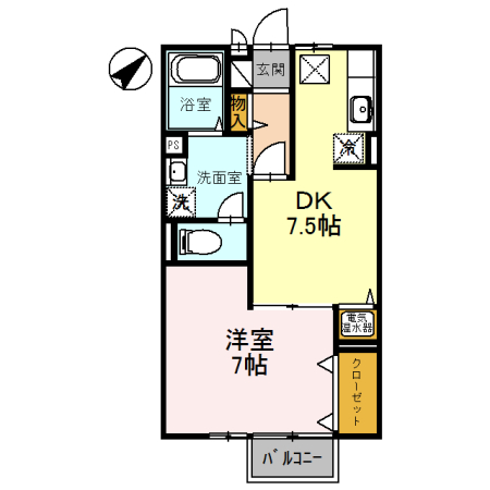 伊丹市西野のアパートの間取り