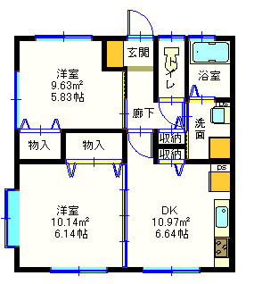 伊東市川奈のアパートの間取り