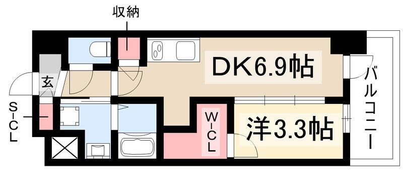 エステムコート名古屋新栄Vラポールの間取り