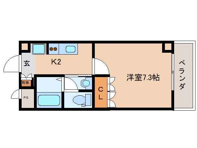 奈良市大宮町のマンションの間取り