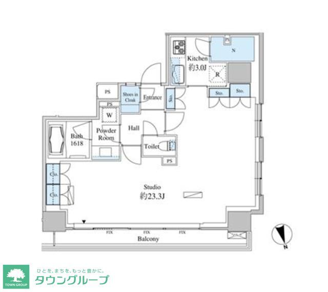 港区芝浦のマンションの間取り