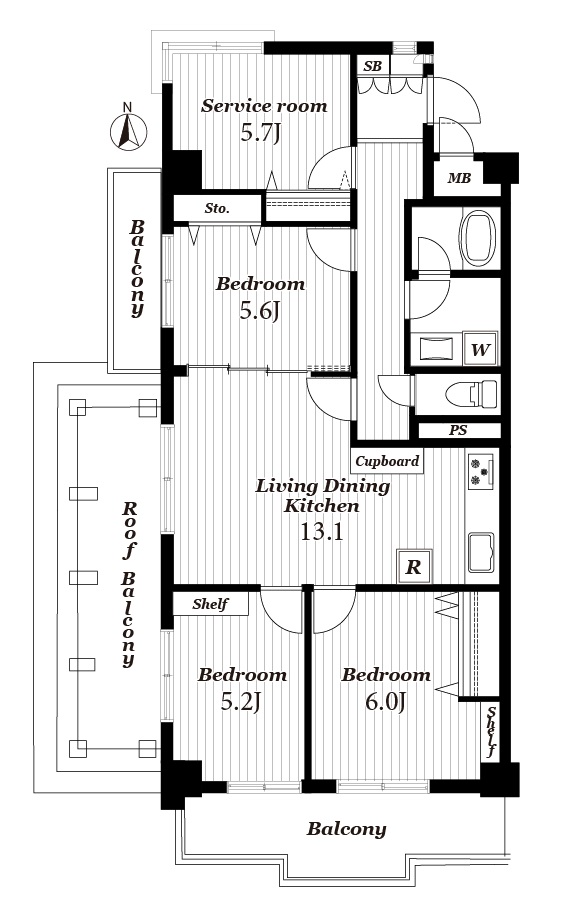 エスポア城北の間取り