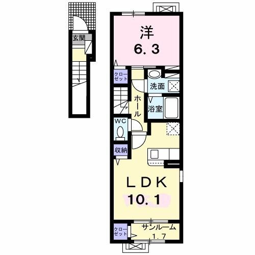 三条市新光町のアパートの間取り