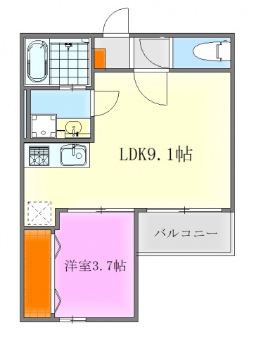 廿日市市城内のアパートの間取り