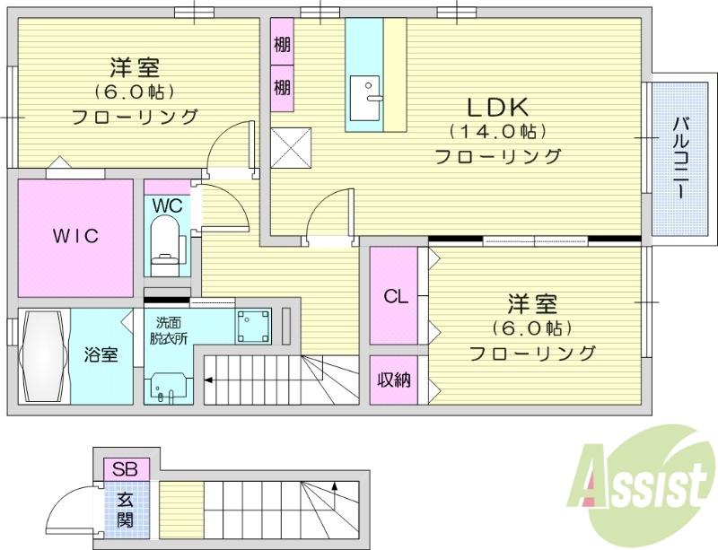 レセンテヴィTAの間取り