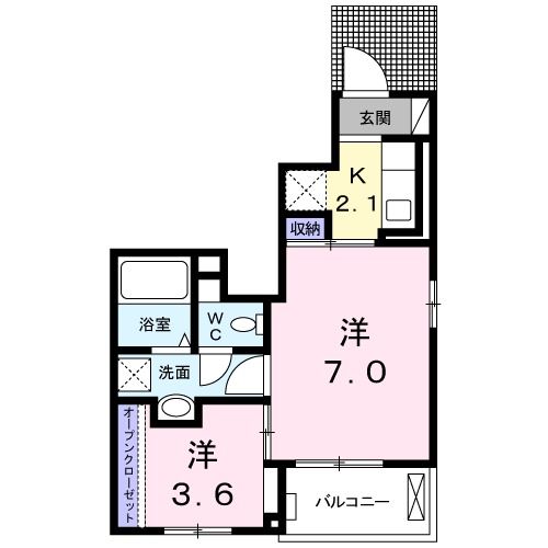 下都賀郡野木町大字丸林のアパートの間取り