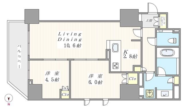 新宿区愛住町のマンションの間取り