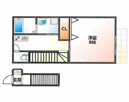 姫路市網干区高田のアパートの間取り