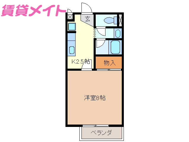 津市高洲町のアパートの間取り