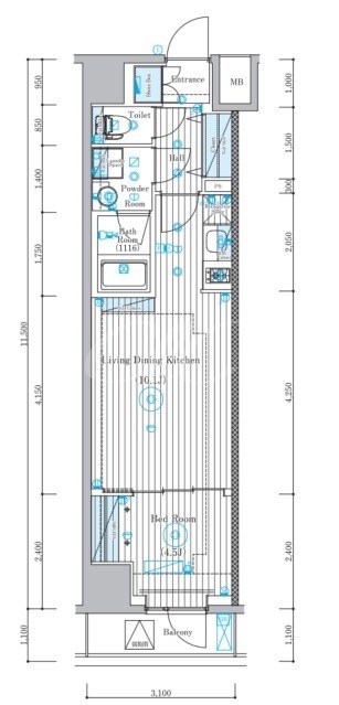 足立区千住のマンションの間取り